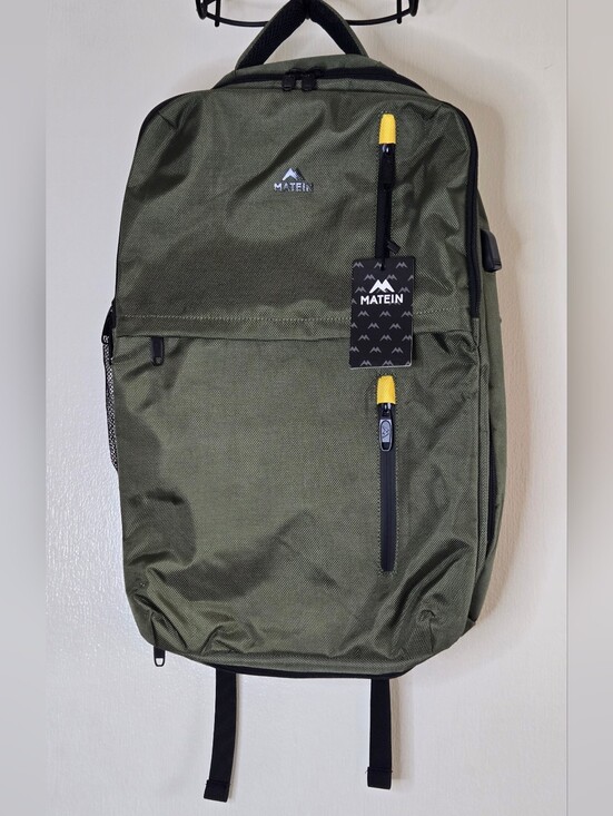 Matein Other - Matein Men's Olive Green Backpack Everyday Airline Travel Bag